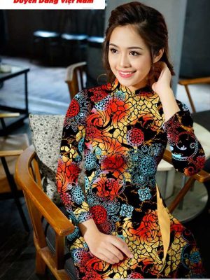 Vải áo dài hoa văn thiết kế 2020 AD T7207 13 vai ao dai hoa deu 4 1