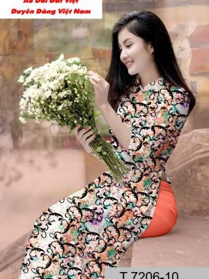 Vải áo dài hoa đều toàn thân mới ra AD T7206 23 vai ao dai hoa deu 4