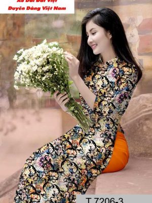 Vải áo dài hoa đều toàn thân mới ra AD T7206 22 vai ao dai hoa deu 5