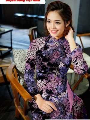 Vải áo dài hoa văn thiết kế 2020 AD T7207 10 vai ao dai hoa deu 7 1