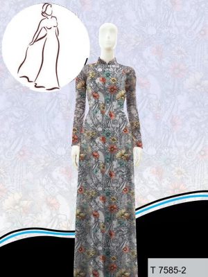 Vải áo dài hoa đều kiểu mới AD T7585 9 vai ao dai hoa deu chat luong 286245