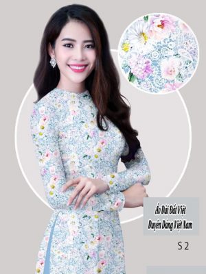 Vải áo dài hoa đều thiết kế 2020 AD H14423 35 vai ao dai hoa deu gia tot 1542226