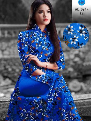 Vải áo dài hoa đều kiểu mới AD 6947 25 vai ao dai hoa deu long lanh 2088290