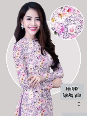 Vải áo dài hoa đều thiết kế 2020 AD H14423 31 vai ao dai hoa deu mau moi 16426