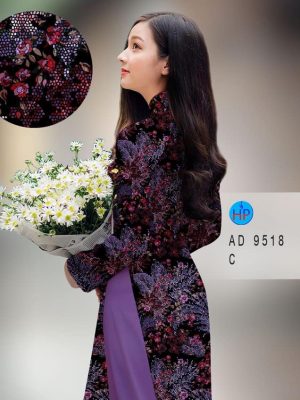 Vải áo dài hoa đều thiết kế 2020 AD 9518 32 vai ao dai hoa deu phong cach 518108