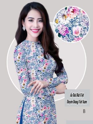 Vải áo dài hoa đều thiết kế 2020 AD H14423 32 vai ao dai hoa deu thanh lich 7426