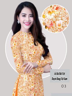 Vải áo dài hoa đều thiết kế 2020 AD H14423 25 vai ao dai hoa deu thuot tha 1042135