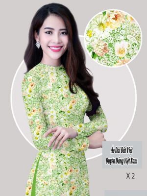 Vải áo dài hoa đều thiết kế 2020 AD H14423 22 vai ao dai hoa deu thuot tha 84233