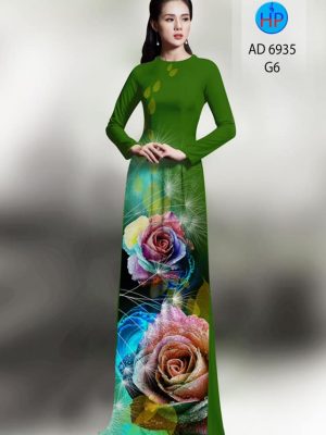 Vải áo dài hoa hồng mới ra AD 6935 35 vai ao dai hoa hong da dang 592159