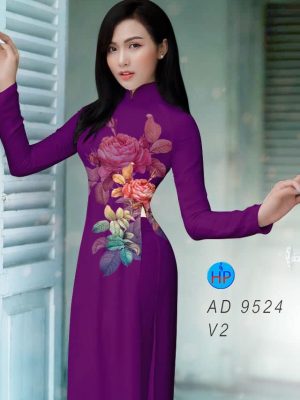 Vải áo dài hoa hồng mới ra AD 9524 21 vai ao dai hoa hong dam tham 907266