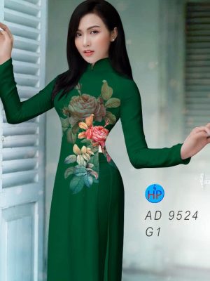 Vải áo dài hoa hồng mới ra AD 9524 28 vai ao dai hoa hong dang hot 1507101