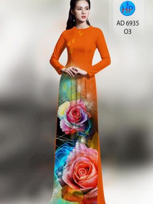 Vải áo dài hoa hồng mới ra AD 6935 25 vai ao dai hoa hong dep 89298