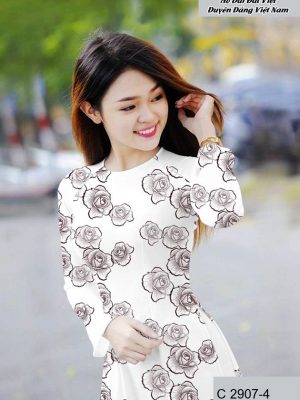Vải áo dài hoa hồng đều kiểu mới AD C2907 55 vai ao dai hoa hong deu da dang 1551253