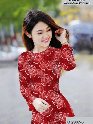 Vải áo dài hoa hồng đều kiểu mới AD C2907 38 vai ao dai hoa hong deu nam nay 1051146