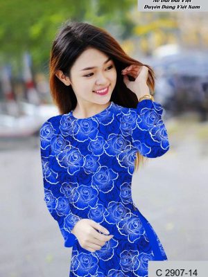 Vải áo dài hoa hồng đều kiểu mới AD C2907 48 vai ao dai hoa hong deu rat dep 651135
