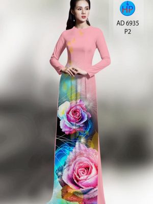 Vải áo dài hoa hồng mới ra AD 6935 26 vai ao dai hoa hong duoc chon nhieu 10925