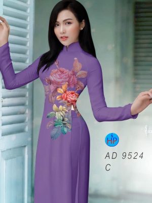 Vải áo dài hoa hồng mới ra AD 9524 29 vai ao dai hoa hong duoc chon nhieu 1607246