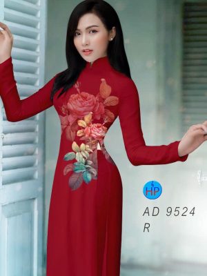 Vải áo dài hoa hồng mới ra AD 9524 36 vai ao dai hoa hong gia tot 1707285
