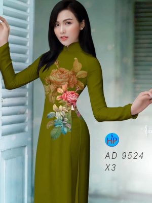 Vải áo dài hoa hồng mới ra AD 9524 31 vai ao dai hoa hong phong cach 200720