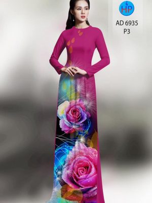 Vải áo dài hoa hồng mới ra AD 6935 28 vai ao dai hoa hong rat dep 2092200