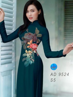 Vải áo dài hoa hồng mới ra AD 9524 23 vai ao dai hoa hong ua chuong 60726