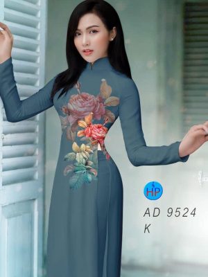 Vải áo dài hoa hồng mới ra AD 9524 35 vai ao dai hoa hong ua thich 1207226