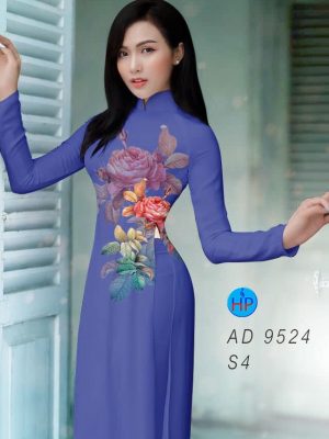 Vải áo dài hoa hồng mới ra AD 9524 37 vai ao dai hoa hong vua ra 407238