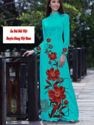 Vải áo dài hoa 3D kiểu mới AD T7557 44 vai ao dai hoa in 3d 12