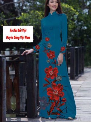 Vải áo dài hoa 3D kiểu mới AD T7557 42 vai ao dai hoa in 3d 14
