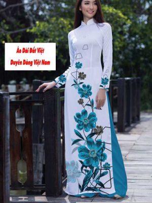 Vải áo dài hoa 3D kiểu mới AD T7557 40 vai ao dai hoa in 3d 16