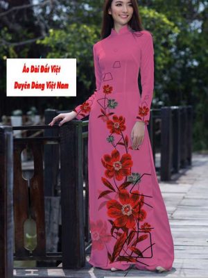 Vải áo dài hoa 3D kiểu mới AD T7557 38 vai ao dai hoa in 3d 18