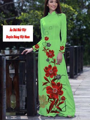 Vải áo dài hoa 3D kiểu mới AD T7557 54 vai ao dai hoa in 3d 2