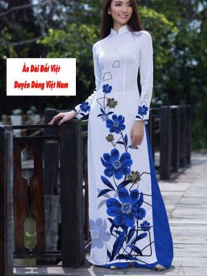 Vải áo dài hoa 3D kiểu mới AD T7557 36 vai ao dai hoa in 3d 20