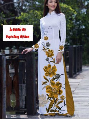 Vải áo dài hoa 3D kiểu mới AD T7557 35 vai ao dai hoa in 3d 21