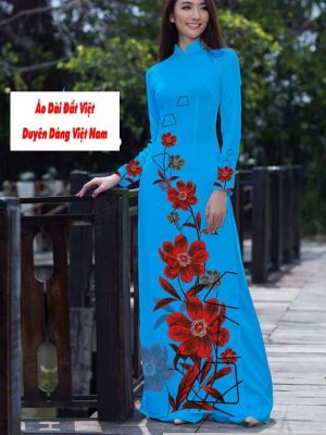 Vải áo dài hoa 3D kiểu mới AD T7557 32 vai ao dai hoa in 3d 24