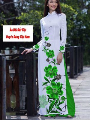 Vải áo dài hoa 3D kiểu mới AD T7557 31 vai ao dai hoa in 3d 25