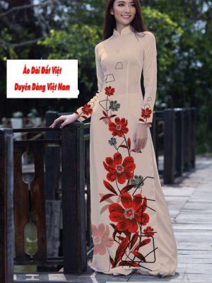 Vải áo dài hoa 3D kiểu mới AD T7557 52 vai ao dai hoa in 3d 4