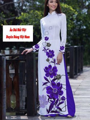 Vải áo dài hoa 3D kiểu mới AD T7557 51 vai ao dai hoa in 3d 5