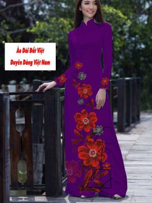 Vải áo dài hoa 3D kiểu mới AD T7557 49 vai ao dai hoa in 3d 7