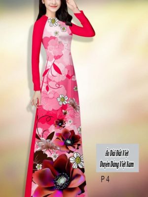 Vải áo dài hoa in 3D kiểu mới AD H14508 28 vai ao dai hoa in 3d cuc hot 2002243