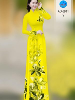 Vải áo dài hoa in 3D mới ra AD 6911 33 vai ao dai hoa in 3d da dang 379133