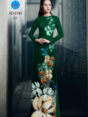 Vải áo dài hoa in 3D mới ra AD 6783 24 vai ao dai hoa in 3d dam tham 4596