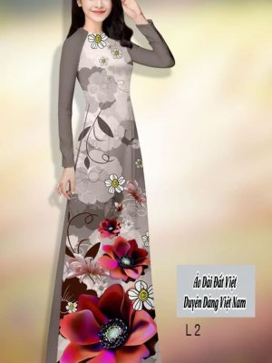 Vải áo dài hoa in 3D kiểu mới AD H14508 24 vai ao dai hoa in 3d doc dao 1202200