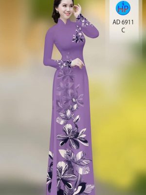 Vải áo dài hoa in 3D mới ra AD 6911 36 vai ao dai hoa in 3d doc dao 679131