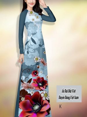 Vải áo dài hoa in 3D kiểu mới AD H14508 27 vai ao dai hoa in 3d duoc tim nhieu 30269