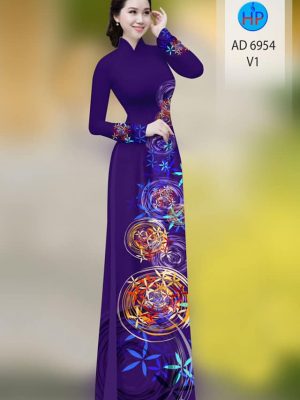 Vải áo dài hoa in 3D mới ra AD 6954 23 vai ao dai hoa in 3d long lanh 111199