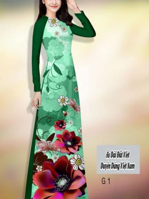 Vải áo dài hoa in 3D kiểu mới AD H14508 30 vai ao dai hoa in 3d mau moi 100272