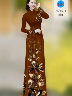 Vải áo dài hoa in 3D mới ra AD 6911 34 vai ao dai hoa in 3d mau moi 1079214