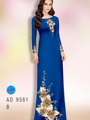Vải áo dài hoa in 3D thiết kế 2020 AD 9561 25 vai ao dai hoa in 3d rat dep 035209
