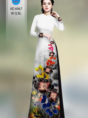 Vải áo dài hoa in 3D kiểu mới AD 6967 22 vai ao dai hoa in 3d shop my my gia re chat luong 449172